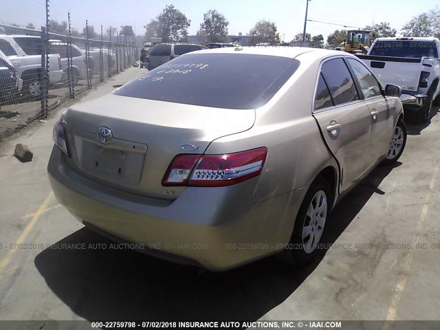 4T1BF3EK3BU725831 - 2011 TOYOTA CAMRY SE/LE/XLE GOLD photo 4