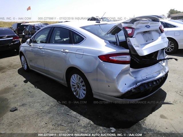 3FA6P0SU3ER158349 - 2014 FORD FUSION TITANIUM PHEV SILVER photo 3