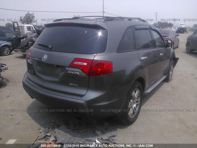 2HNYD28487H521008 - 2007 ACURA MDX TECHNOLOGY GRAY photo 4