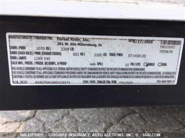 4X4CFS4106D153371 - 2006 FOREST RIVER FLAGSTAFF  白色 照片 9