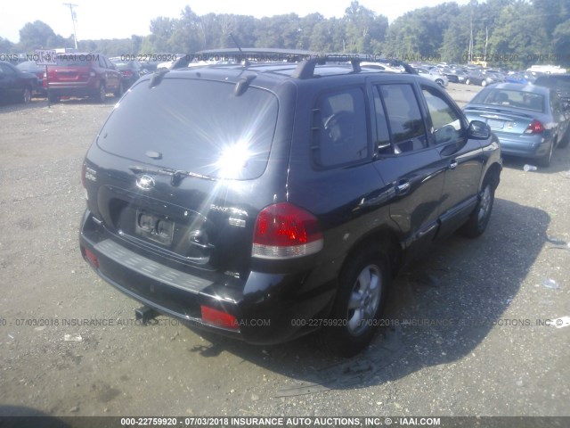 KM8SC73E86U047774 - 2006 HYUNDAI SANTA FE GLS/LIMITED BLACK photo 4