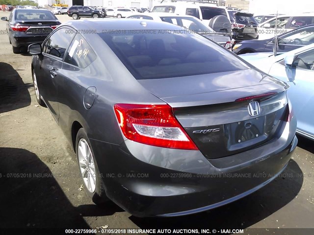 2HGFG3B1XCH534038 - 2012 HONDA CIVIC EXL GRAY photo 3