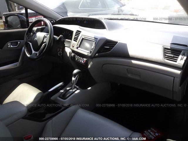 2HGFG3B1XCH534038 - 2012 HONDA CIVIC EXL GRAY photo 5