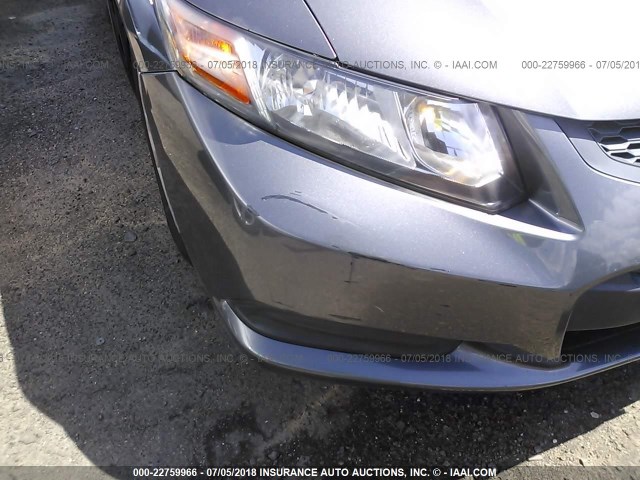 2HGFG3B1XCH534038 - 2012 HONDA CIVIC EXL GRAY photo 6