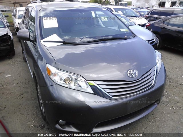 5TDDK3DC5FS105043 - 2015 TOYOTA SIENNA XLE/LIMITED GRAY photo 1