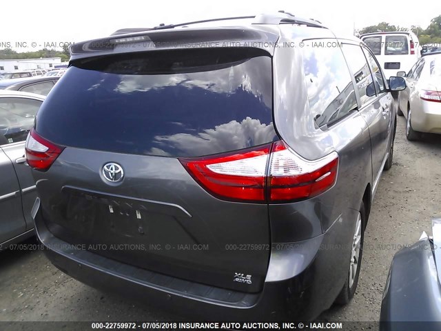 5TDDK3DC5FS105043 - 2015 TOYOTA SIENNA XLE/LIMITED GRAY photo 4