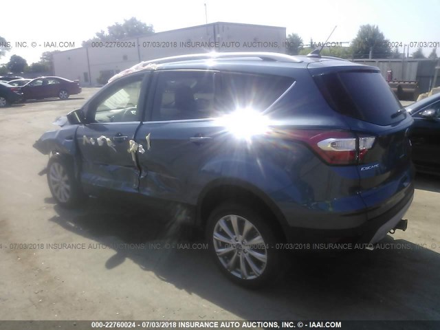 1FMCU9J94JUB68586 - 2018 FORD ESCAPE TITANIUM Mavi fotoğraf 3