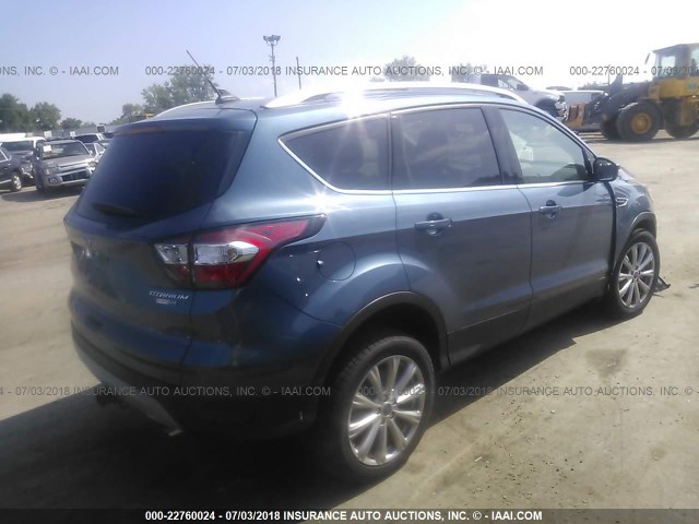 1FMCU9J94JUB68586 - 2018 FORD ESCAPE TITANIUM BLUE photo 4