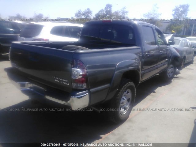 5TFJU4GNXDX049432 - 2013 TOYOTA TACOMA DOUBLE CAB PRERUNNER GRAY photo 4