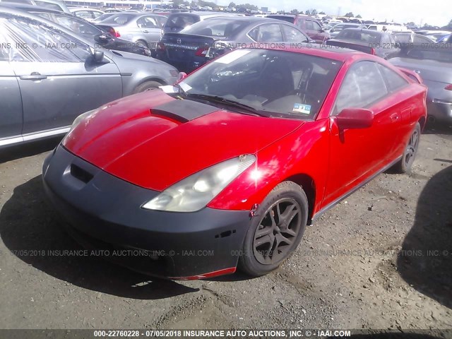 JTDDR32T110078367 - 2001 TOYOTA CELICA GT RED photo 2