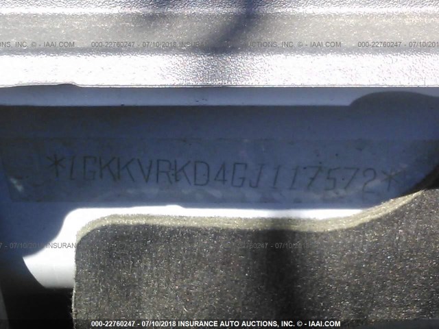 1GKKVRKD4GJ117572 - 2016 GMC ACADIA SLT-1 Biały zdjęcie 9