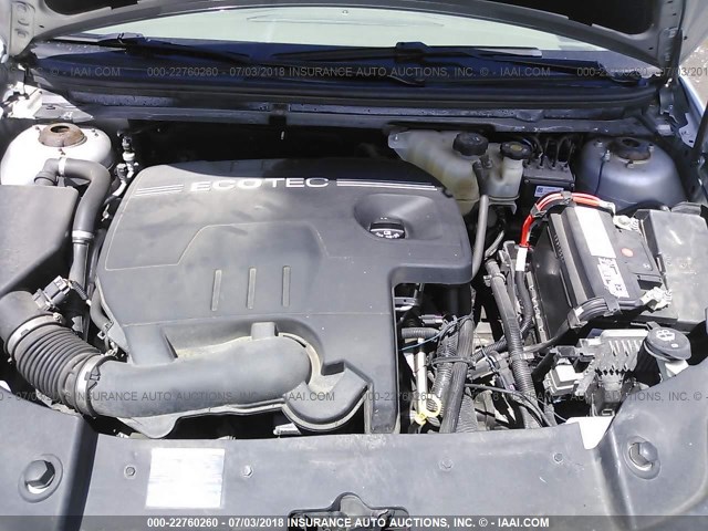 1G1ZA5EBXAF106331 - 2010 CHEVROLET MALIBU LS ვერცხლისფერი ფოტო 10