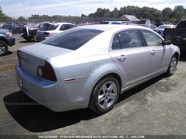 1G1ZA5EBXAF106331 - 2010 CHEVROLET MALIBU LS ვერცხლისფერი ფოტო 4
