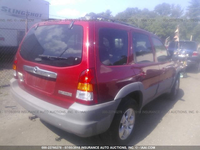 4F2YU06171KM58177 - 2001 MAZDA TRIBUTE DX RED photo 4