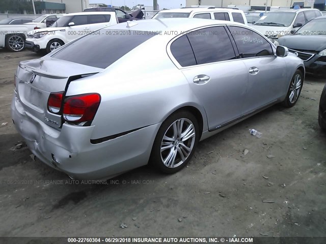 JTHBC96S595018778 - 2009 LEXUS GS 450H SILVER photo 4