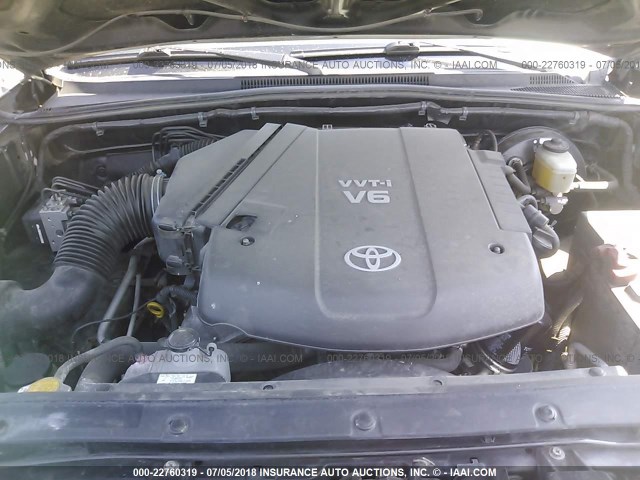 5TETU62N55Z020250 - 2005 TOYOTA TACOMA PRERUNNER ACCESS CAB BLACK photo 10