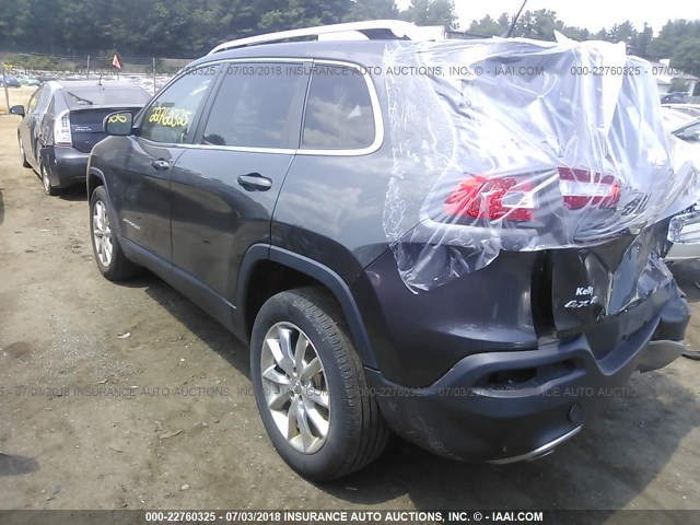 1C4PJMDB7FW538330 - 2015 JEEP CHEROKEE LIMITED GRAY photo 3