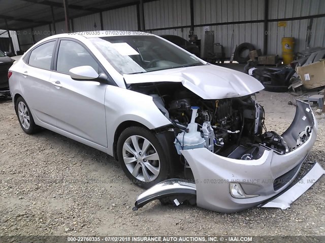 KMHCU4AE6EU603940 - 2014 HYUNDAI ACCENT GLS/SE SILVER photo 1