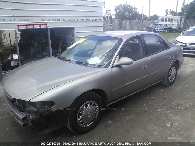 2G4WS55J031251012 - 2003 BUICK CENTURY CUSTOM GOLD photo 2