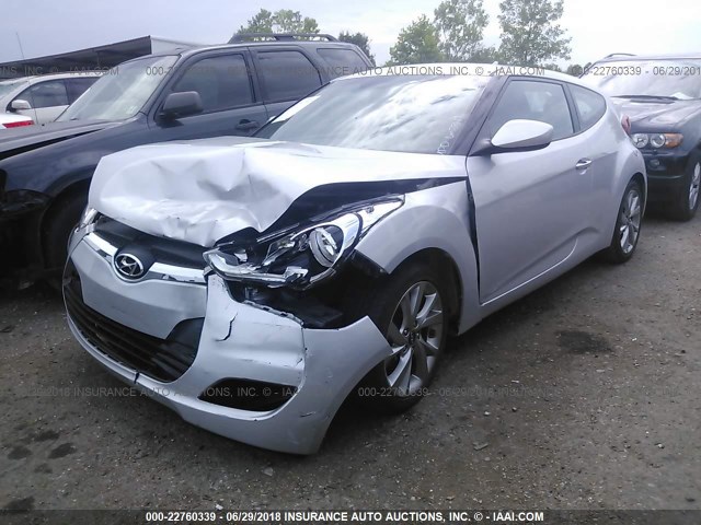 KMHTC6AD7GU282208 - 2016 HYUNDAI VELOSTER SILVER photo 2