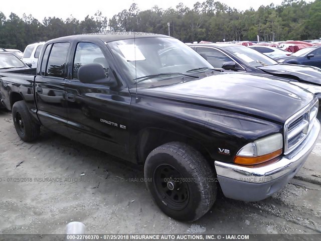 1B7GL2AN7YS718236 - 2000 DODGE DAKOTA QUAD BLACK photo 1