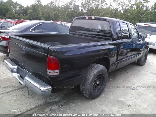 1B7GL2AN7YS718236 - 2000 DODGE DAKOTA QUAD BLACK photo 4