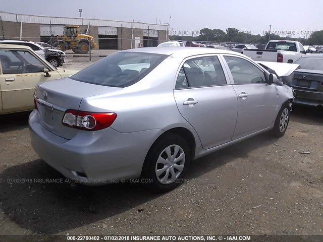 5YFBU4EE1DP202950 - 2013 TOYOTA COROLLA S/LE SILVER photo 4