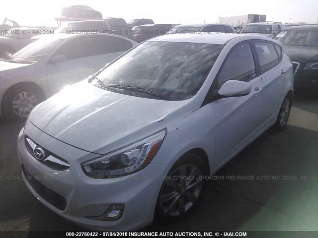 KMHCU5AE4EU153730 - 2014 HYUNDAI ACCENT GLS/SE WHITE photo 2