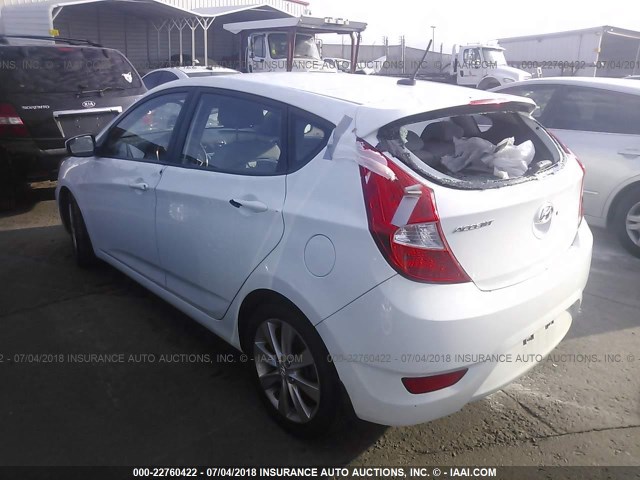 KMHCU5AE4EU153730 - 2014 HYUNDAI ACCENT GLS/SE WHITE photo 3