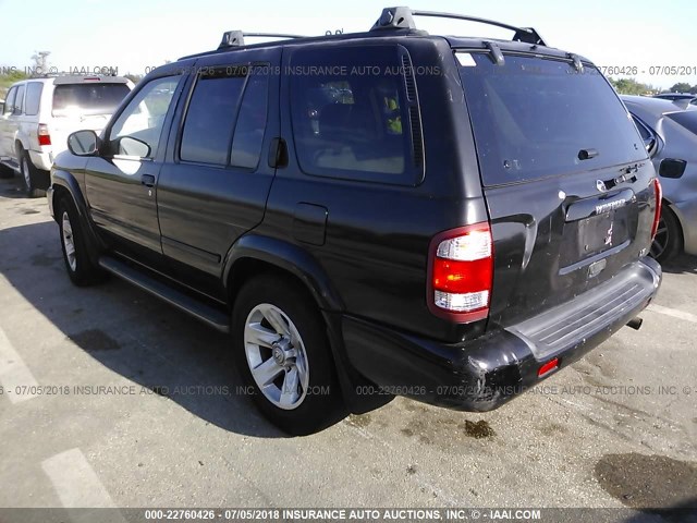 JN8DR09X42W662904 - 2002 NISSAN PATHFINDER LE/SE BLACK photo 3