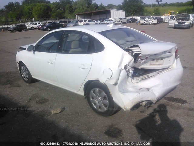 KMHDU46D99U691070 - 2009 HYUNDAI ELANTRA GLS/SE WHITE photo 3