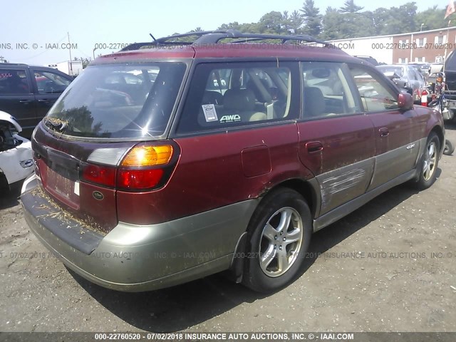 4S3BH806747600239 - 2004 SUBARU LEGACY OUTBACK H6 3.0 LL BEAN MAROON photo 4