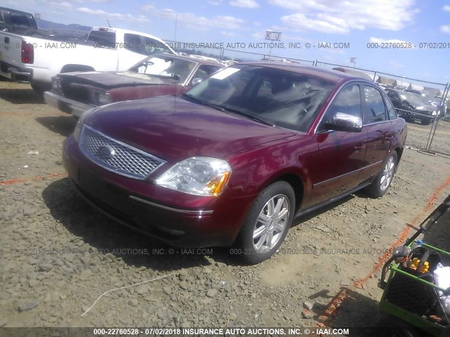 1FAHP28115G149934 - 2005 FORD FIVE HUNDRED LIMITED RED photo 2