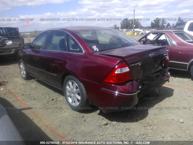 1FAHP28115G149934 - 2005 FORD FIVE HUNDRED LIMITED RED photo 3