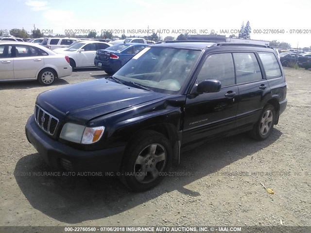 JF1SF65642H712593 - 2002 SUBARU FORESTER S შავი ფოტო 2