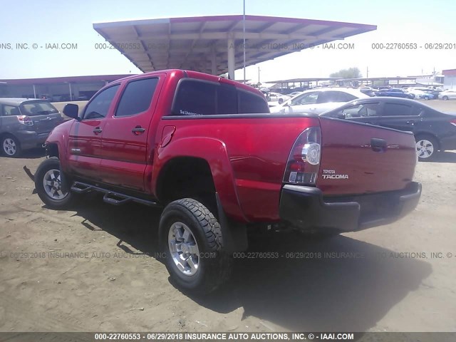 5TFJX4GN2DX014651 - 2013 TOYOTA TACOMA DOUBLE CAB წითელი ფოტო 3