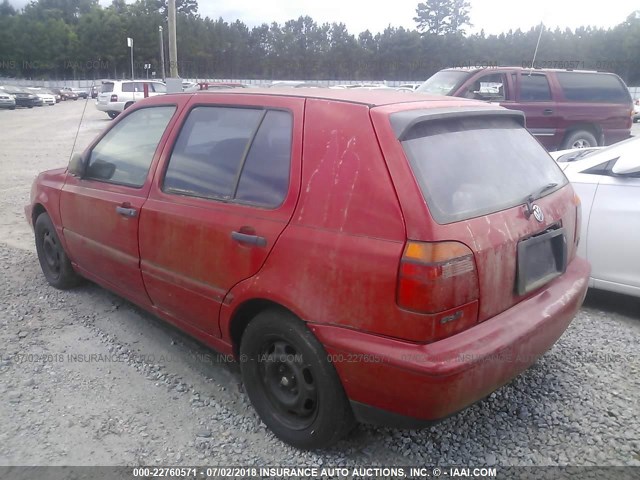 3VWFA81H5WM251027 - 1998 VOLKSWAGEN GOLF GL RED photo 3