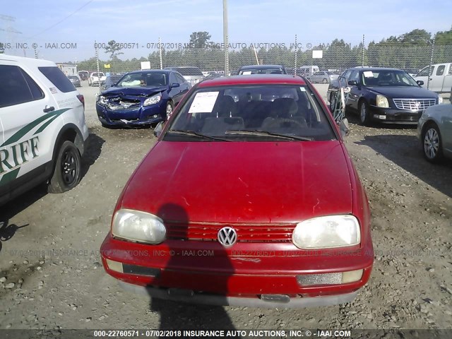 3VWFA81H5WM251027 - 1998 VOLKSWAGEN GOLF GL RED photo 6