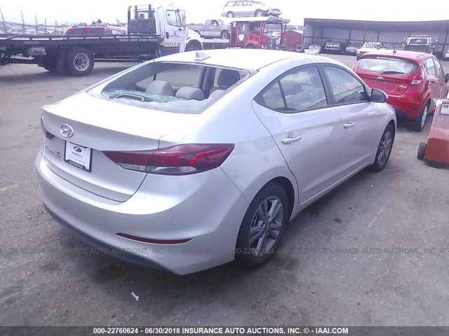 5NPD84LF4JH274758 - 2018 HYUNDAI ELANTRA SEL/VALUE/LIMITED SILVER photo 4