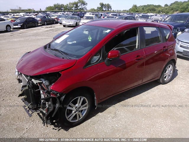 3N1CE2CP5EL374846 - 2014 NISSAN VERSA NOTE S/S PLUS/SV/SL RED photo 2