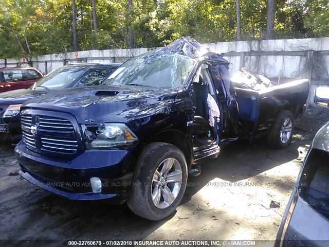 1C6RR6UT8GS209240 - 2016 RAM 1500 SPORT BLUE photo 2