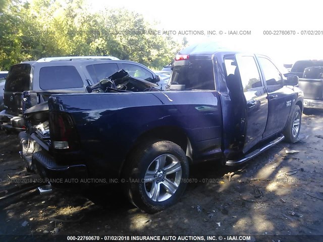 1C6RR6UT8GS209240 - 2016 RAM 1500 SPORT BLUE photo 4