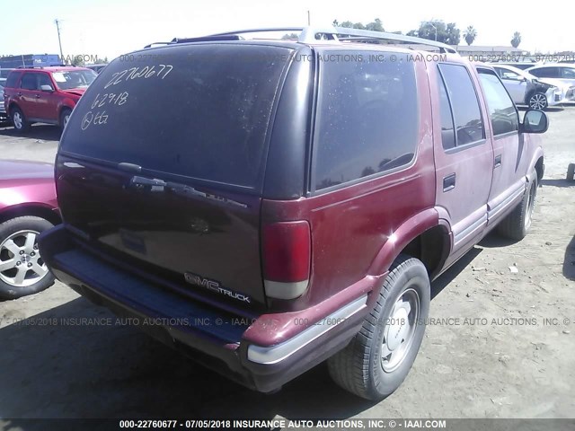 1GKCS13W3V2534137 - 1997 GMC JIMMY RED photo 4