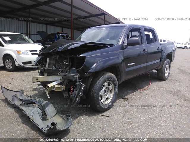 5TELU42N38Z528757 - 2008 TOYOTA TACOMA DOUBLE CAB BLACK photo 2