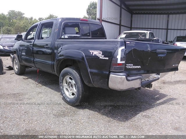 5TELU42N38Z528757 - 2008 TOYOTA TACOMA DOUBLE CAB BLACK photo 3