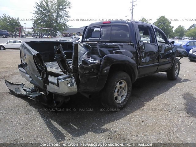 5TELU42N38Z528757 - 2008 TOYOTA TACOMA DOUBLE CAB BLACK photo 4