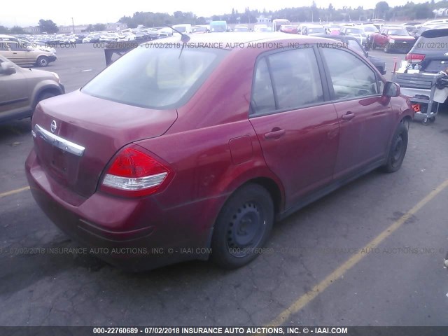 3N1BC1AP5AL408633 - 2010 NISSAN VERSA S/SL RED photo 4