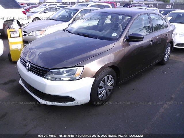 3VW2K7AJ5DM390385 - 2013 VOLKSWAGEN JETTA S 棕色 照片 2