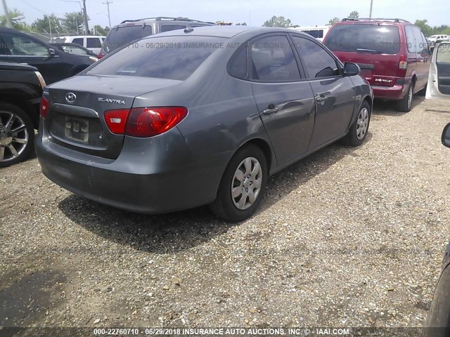 KMHDU46D77U214232 - 2007 HYUNDAI ELANTRA GLS/SE/LIMITED GRAY photo 4