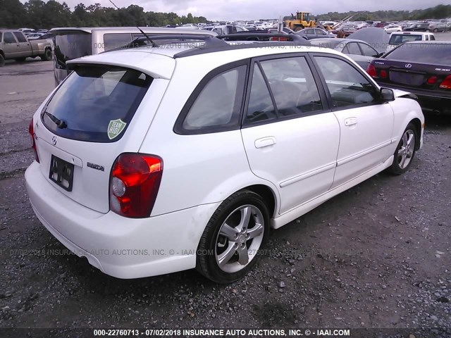 JM1BJ246221539765 - 2002 MAZDA PROTEGE PR5 WHITE photo 4